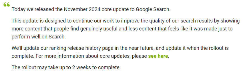 Google November Update