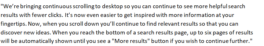 Google Scroll Statement
