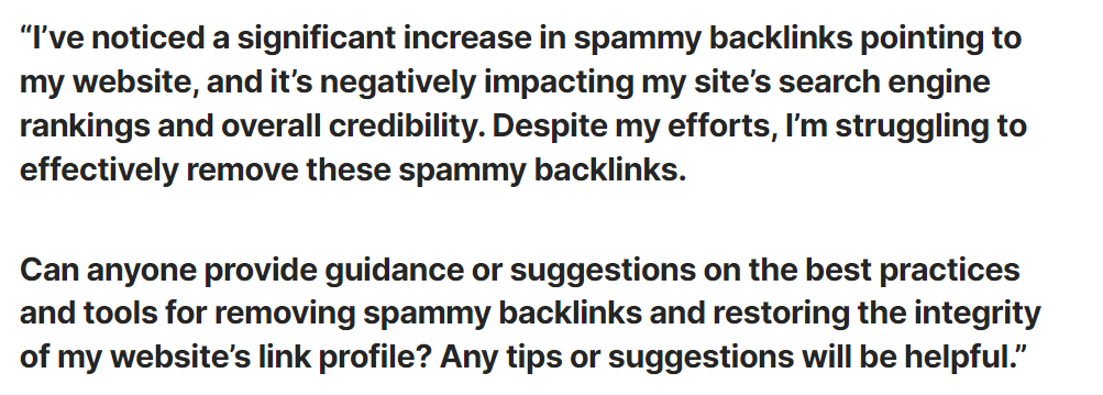 spammy backlinks question